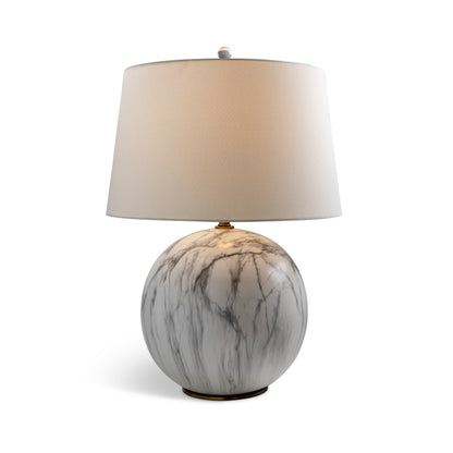 Meridian White Lamp 27"H
