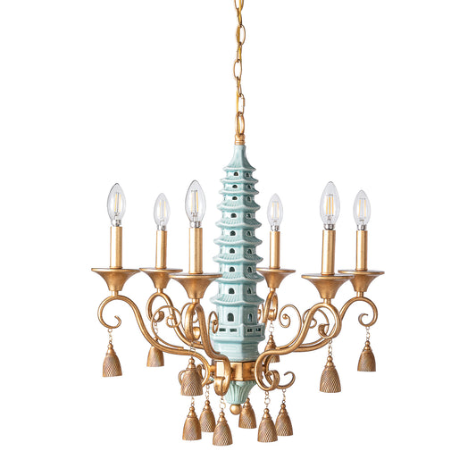 Oh, Pagoda Celadon Chandelier