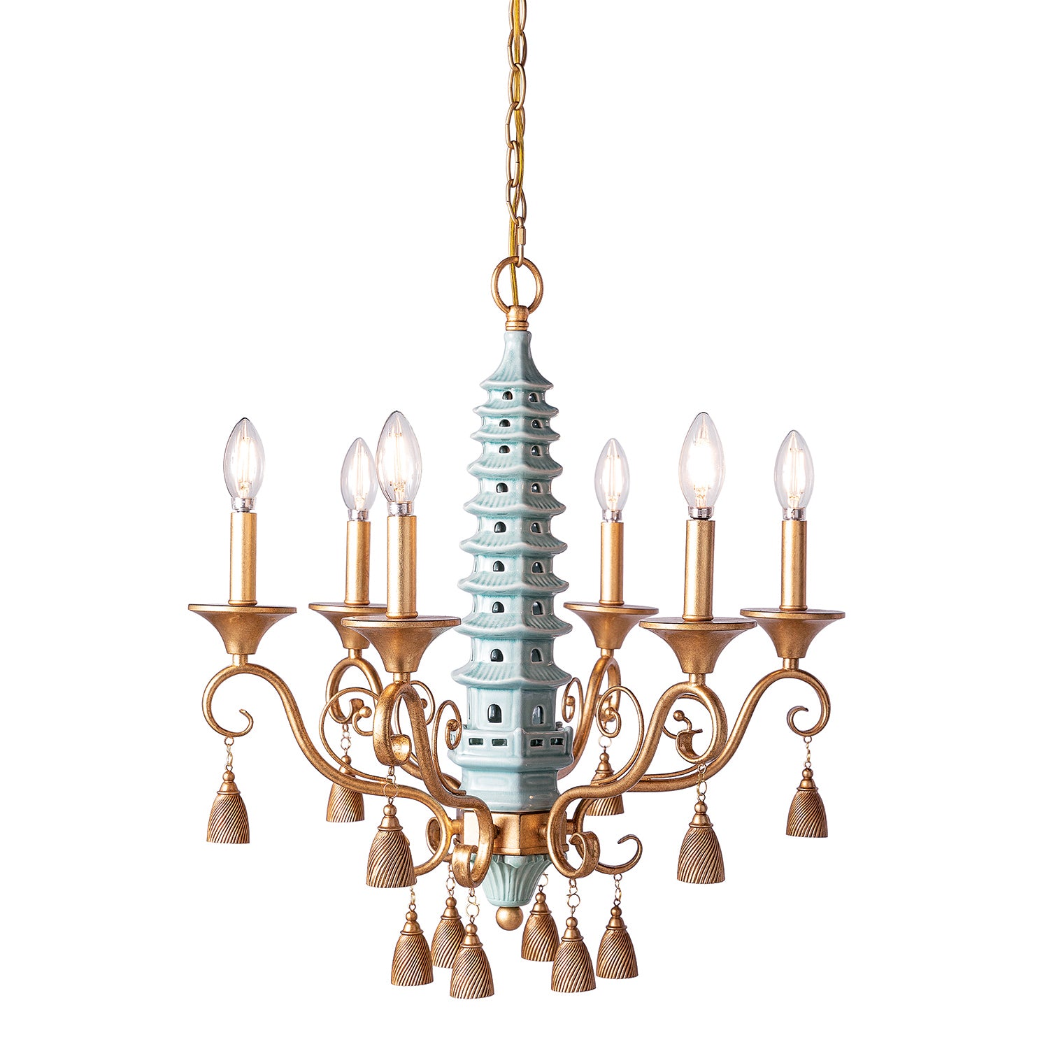 Oh, Pagoda Celadon Chandelier
