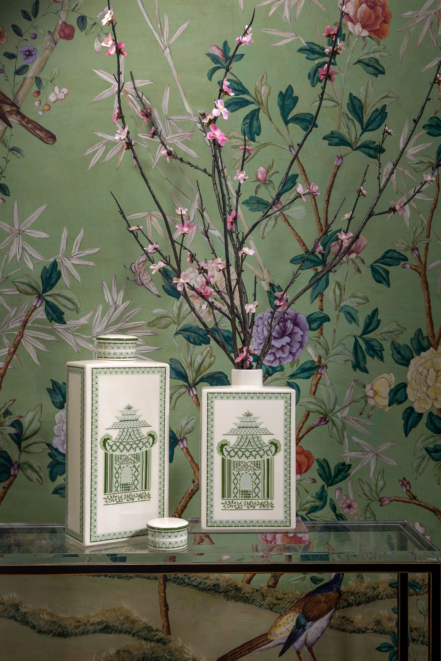 Pagoda Garden Green Large Jar