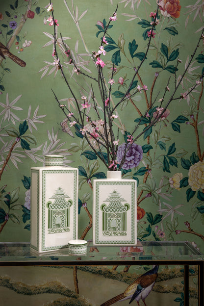 Pagoda Garden Green Medium Jar