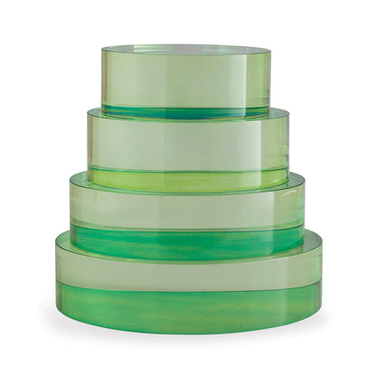 Green Lucite Round Stand 8"D X 2"H Set/2