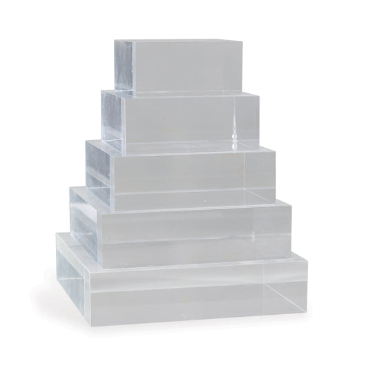 Clear Lucite Square Stand 8" X 8" X 2"H Set/2