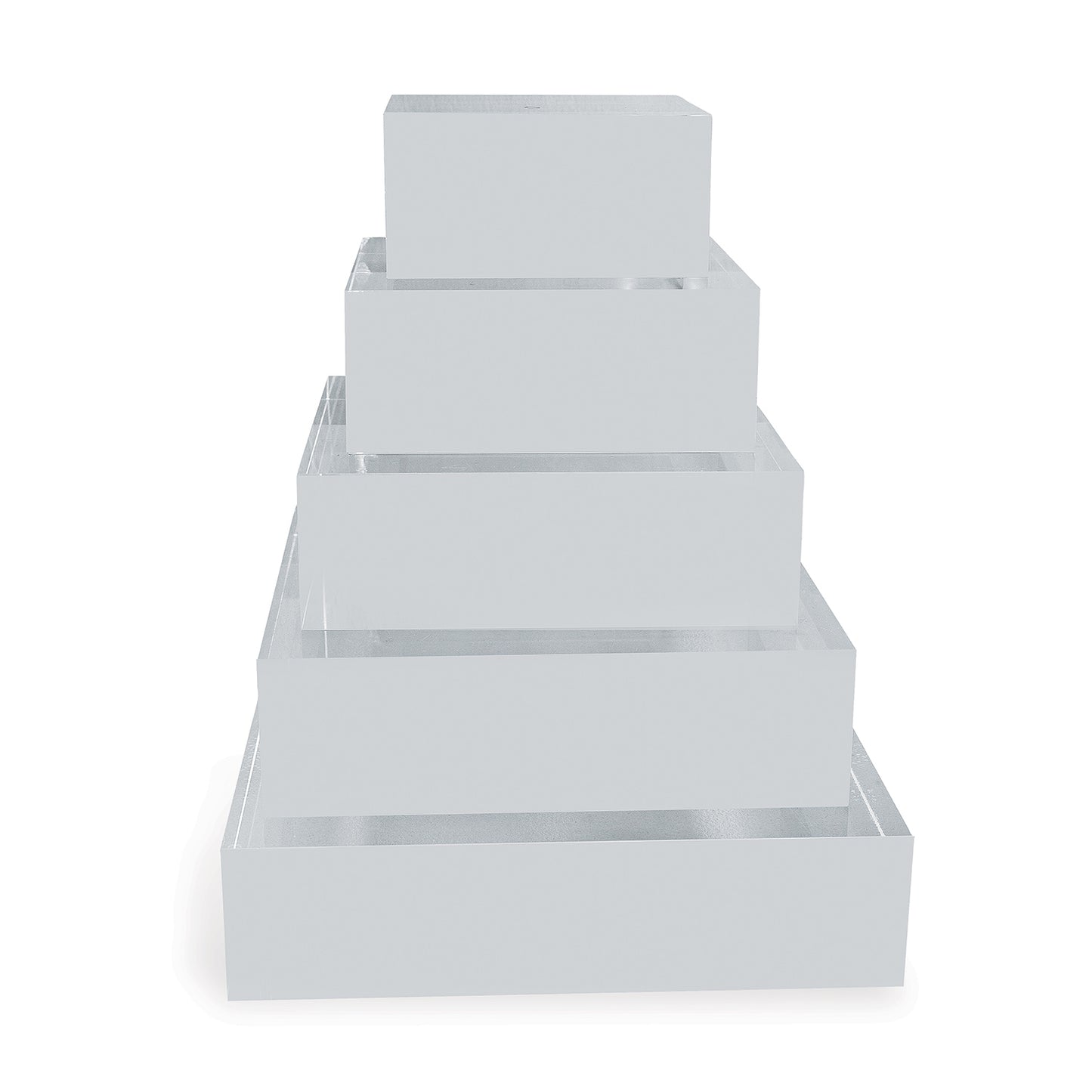 Clear Lucite Square Stand 8" X 8" X 2"H Set/2