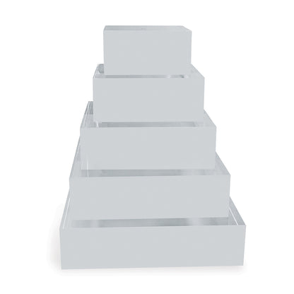 Clear Lucite Square Stand 8" X 8" X 2"H Set/2