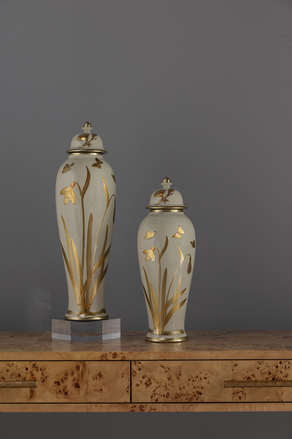 Gilded Iris Jar Large