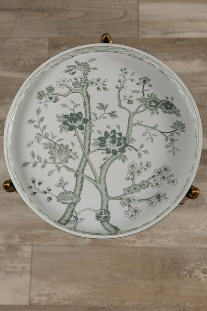 Jardin Green tray w/stand Brass