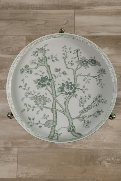 Jardin Green tray w/stand Nickel