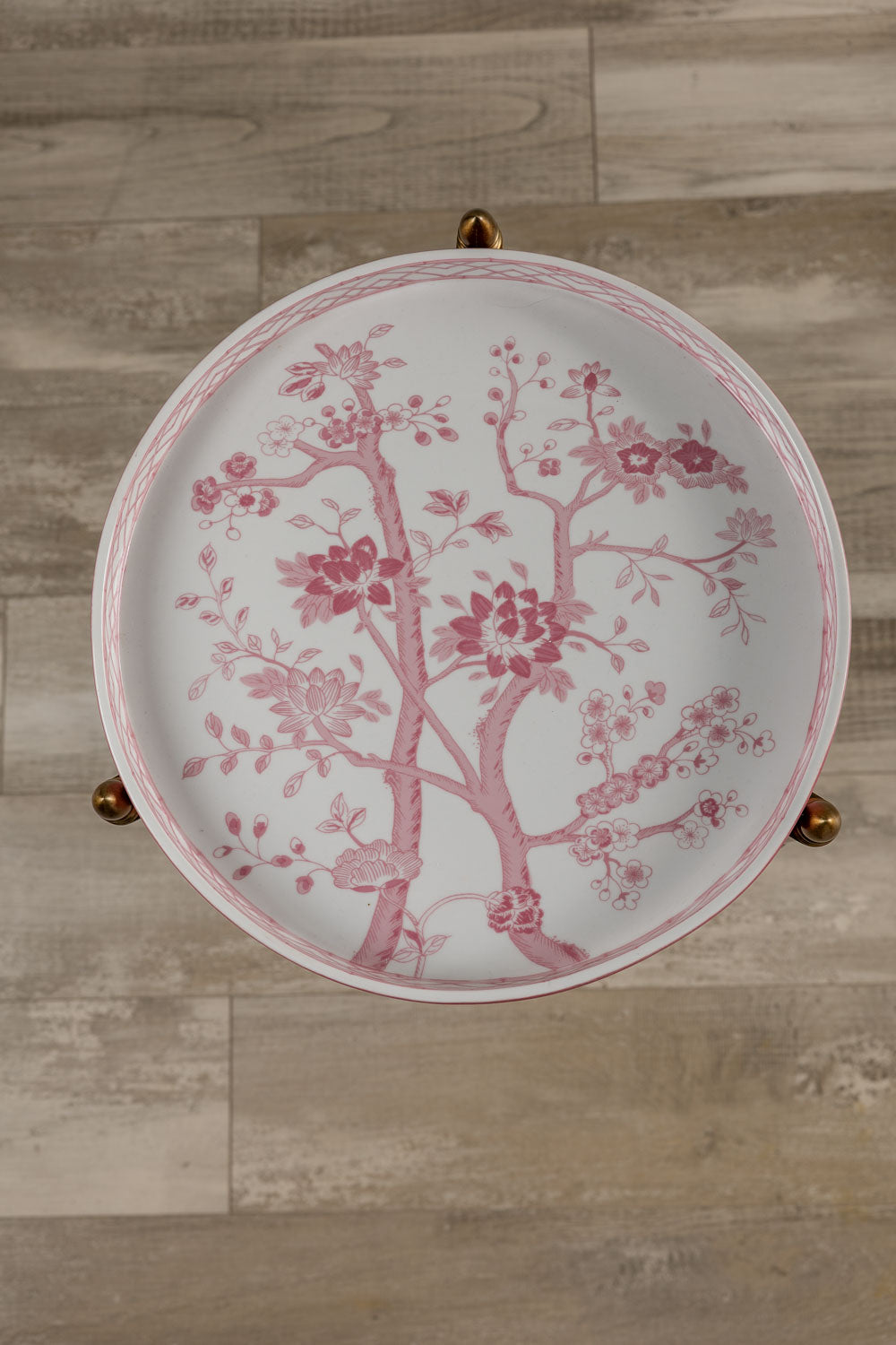 Jardin Blush Tray w/stand Brass