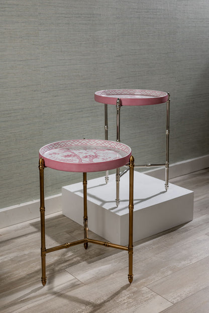 Jardin Blush Tray w/stand Brass