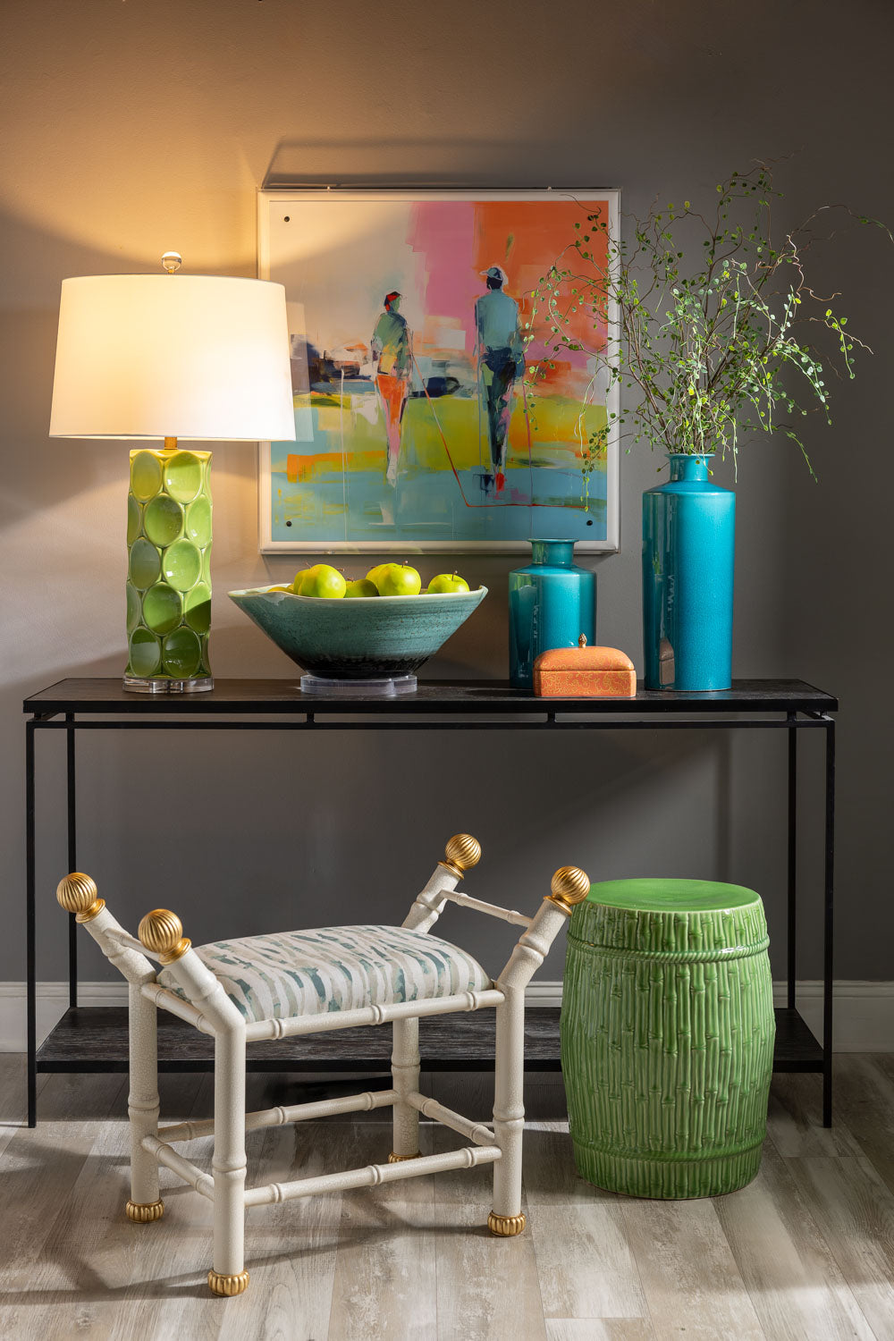 Bamboo Garden Stool Apple Green